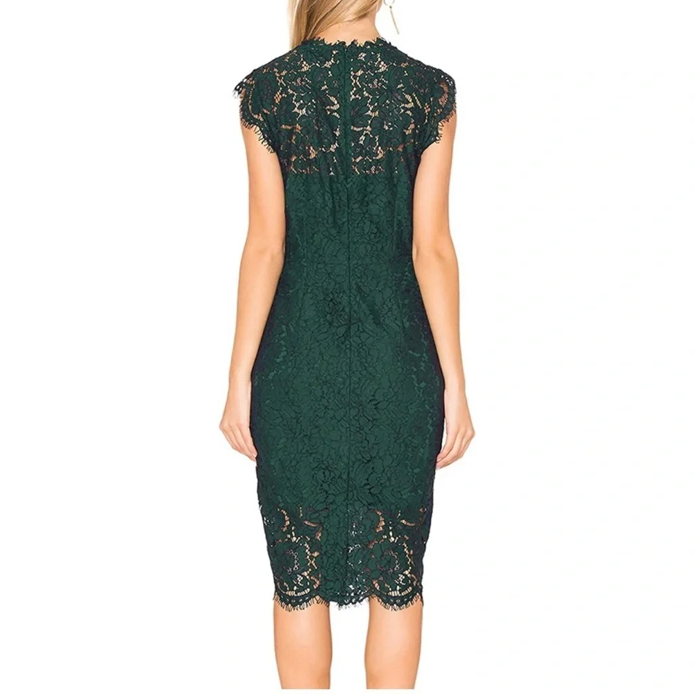 Women's Sleeveless Lace Floral Dress Crew Neck - Picture 6 of 16